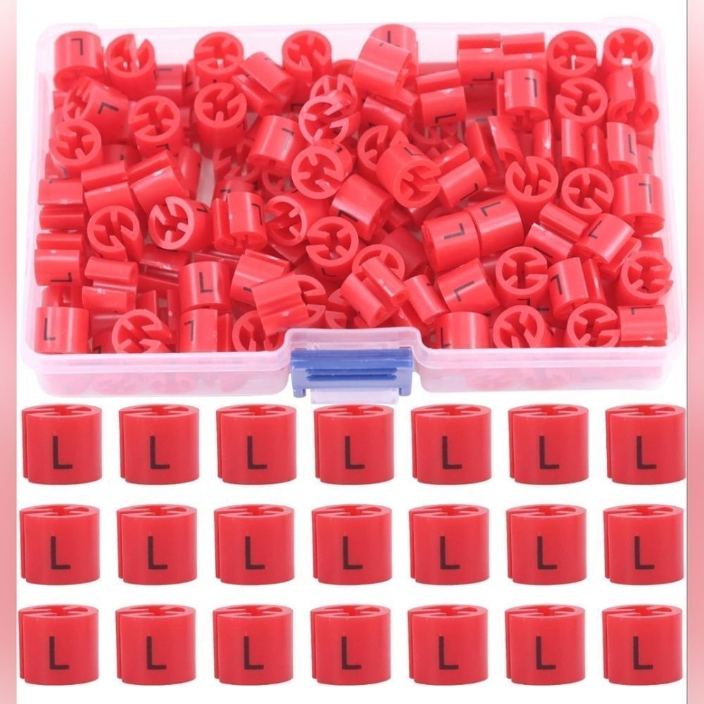 🔹️NIB Red Large Plastic Clothing Clip On Hanger Size Tags